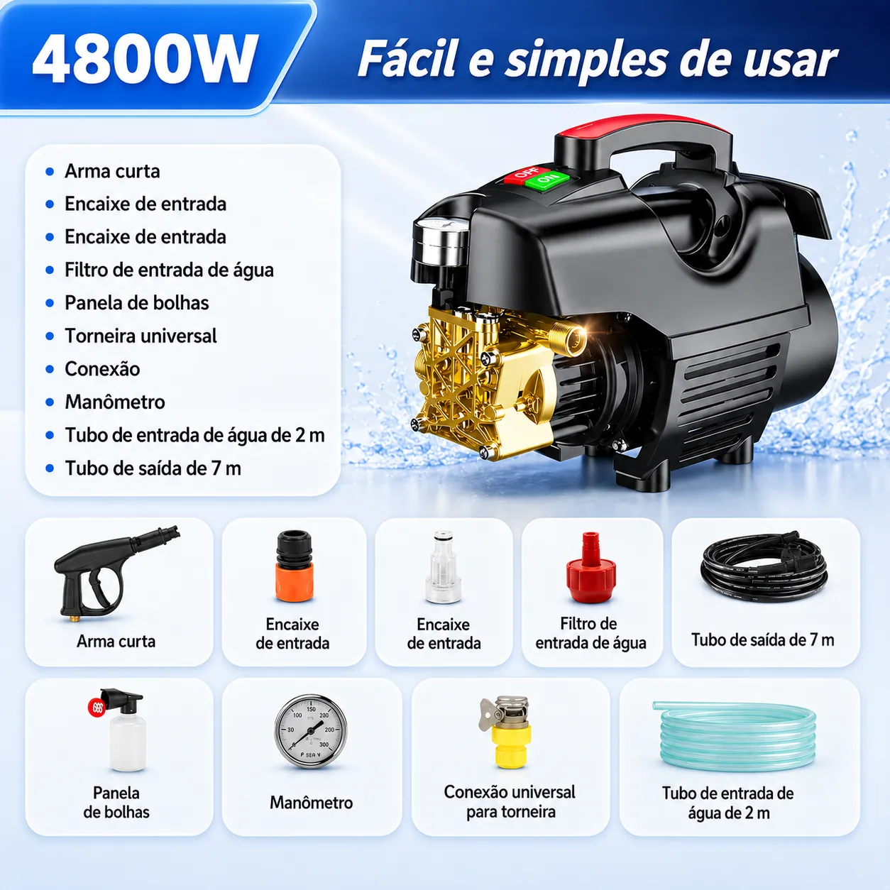 Motor de indução de 4800W