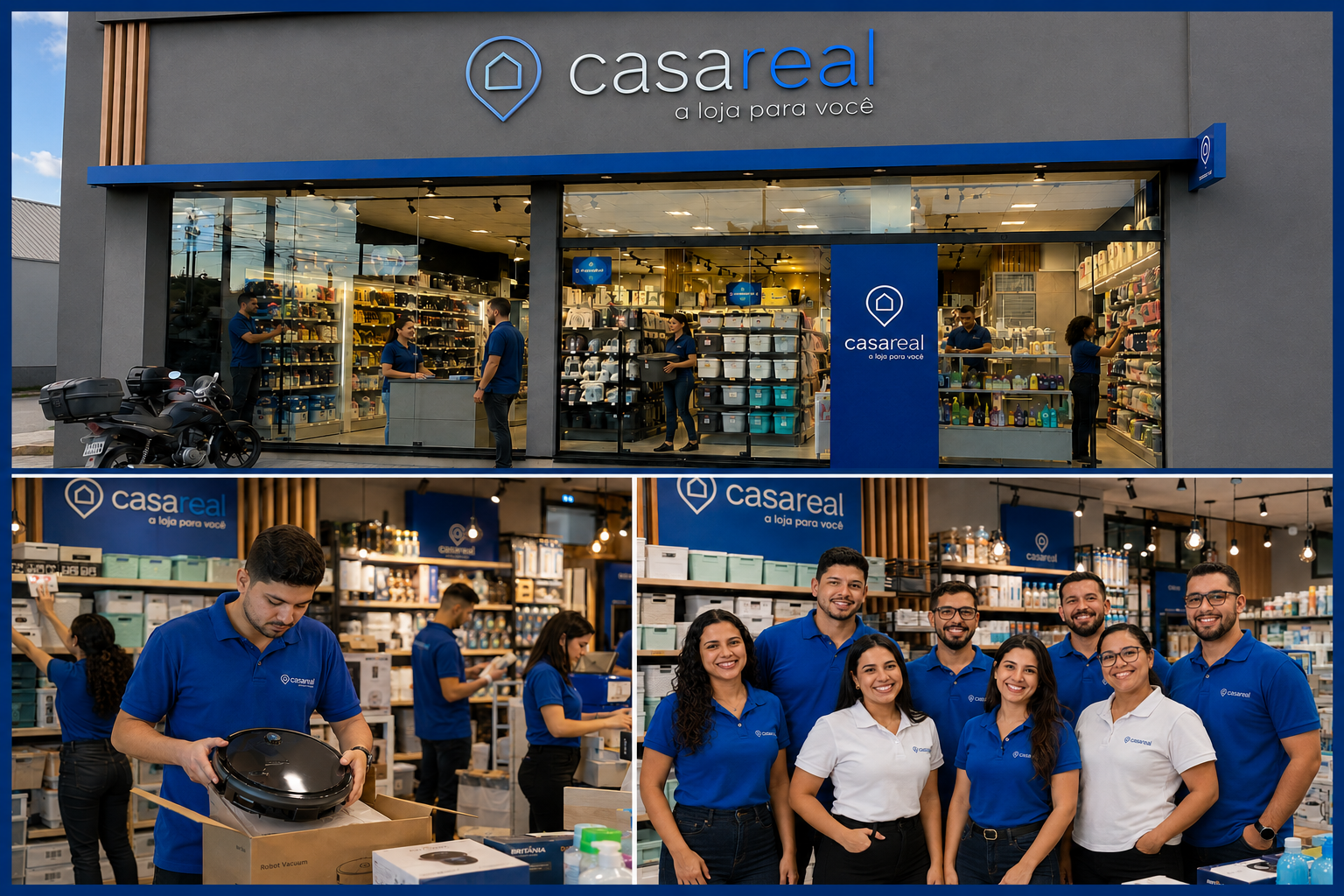 Loja Casa Real — fachada e equipe